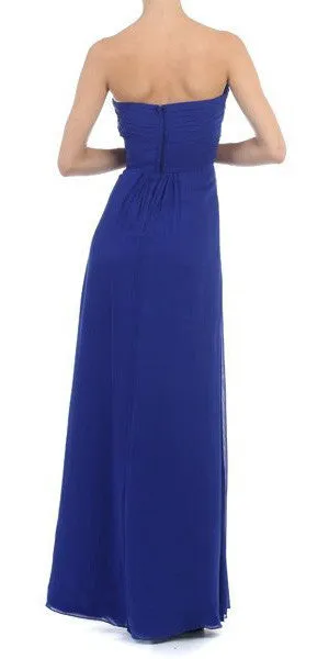 Eureka 2505 Ruched Bodice Layered Skirt Long Gown