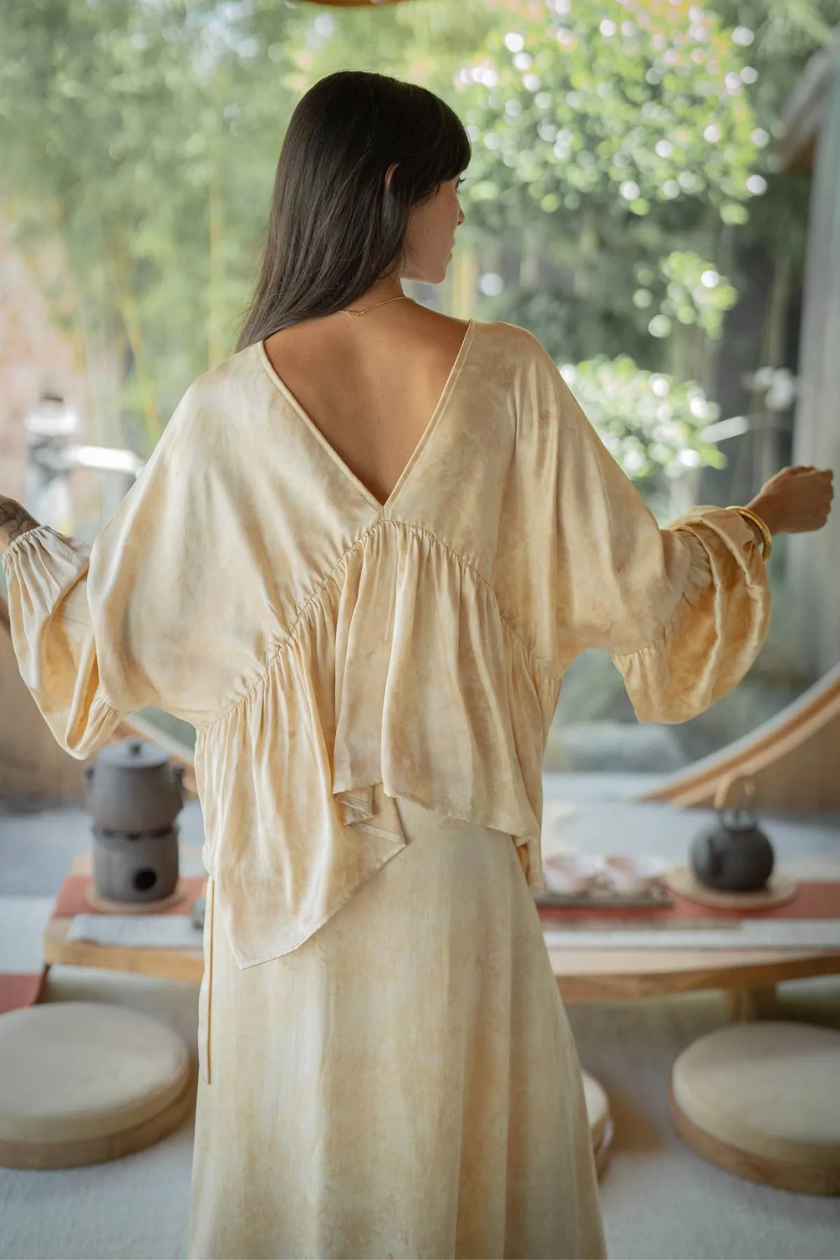 Eva Top & Shanti Skirt Set (100% Naturally Dyed Silk) - Made to Order