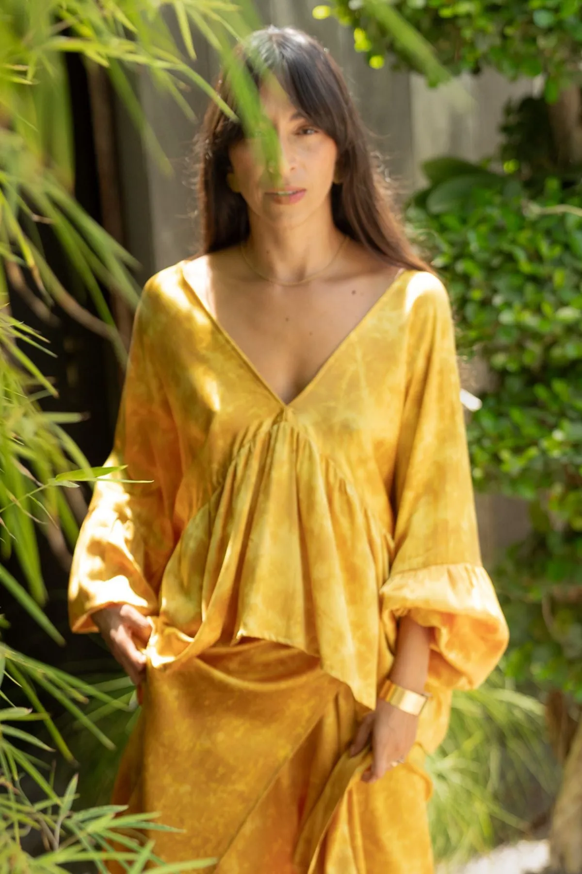 Eva Top & Shanti Skirt Set (100% Naturally Dyed Silk) - Made to Order