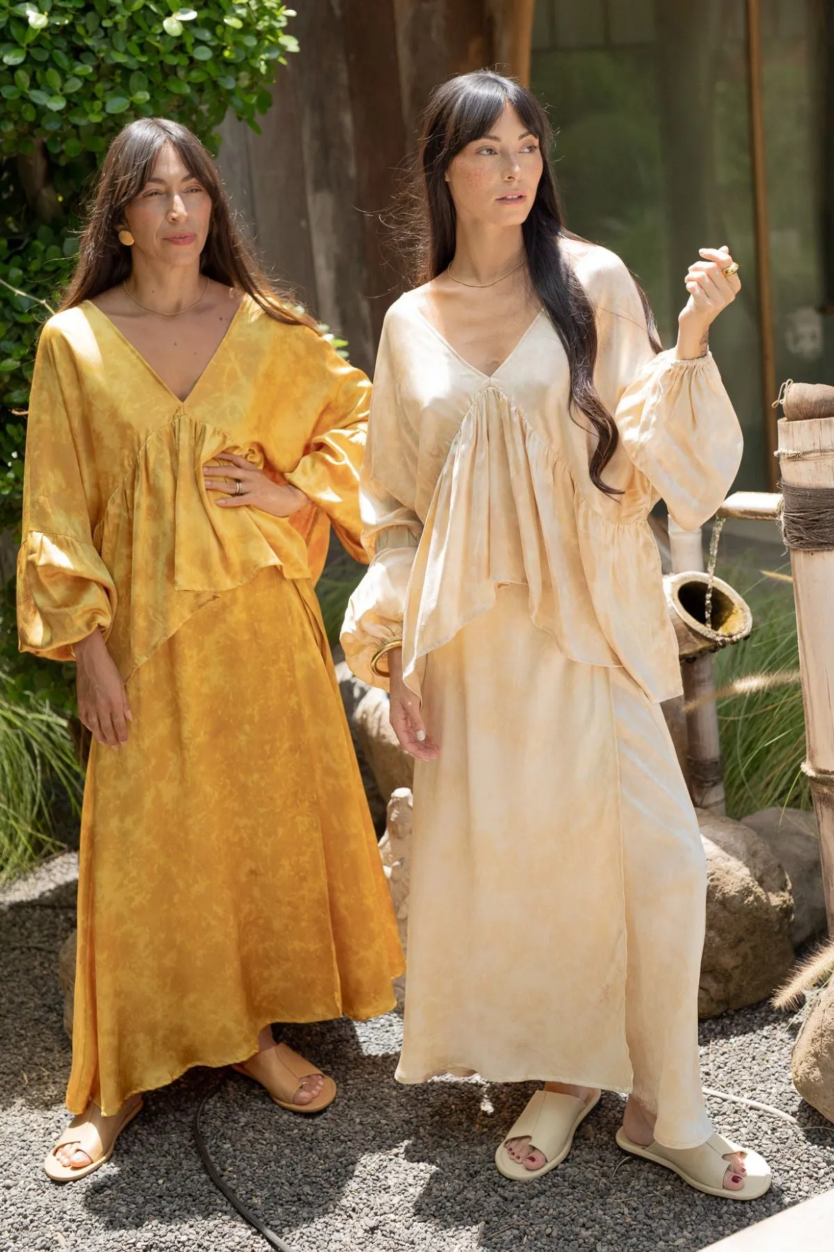Eva Top & Shanti Skirt Set (100% Naturally Dyed Silk) - Made to Order