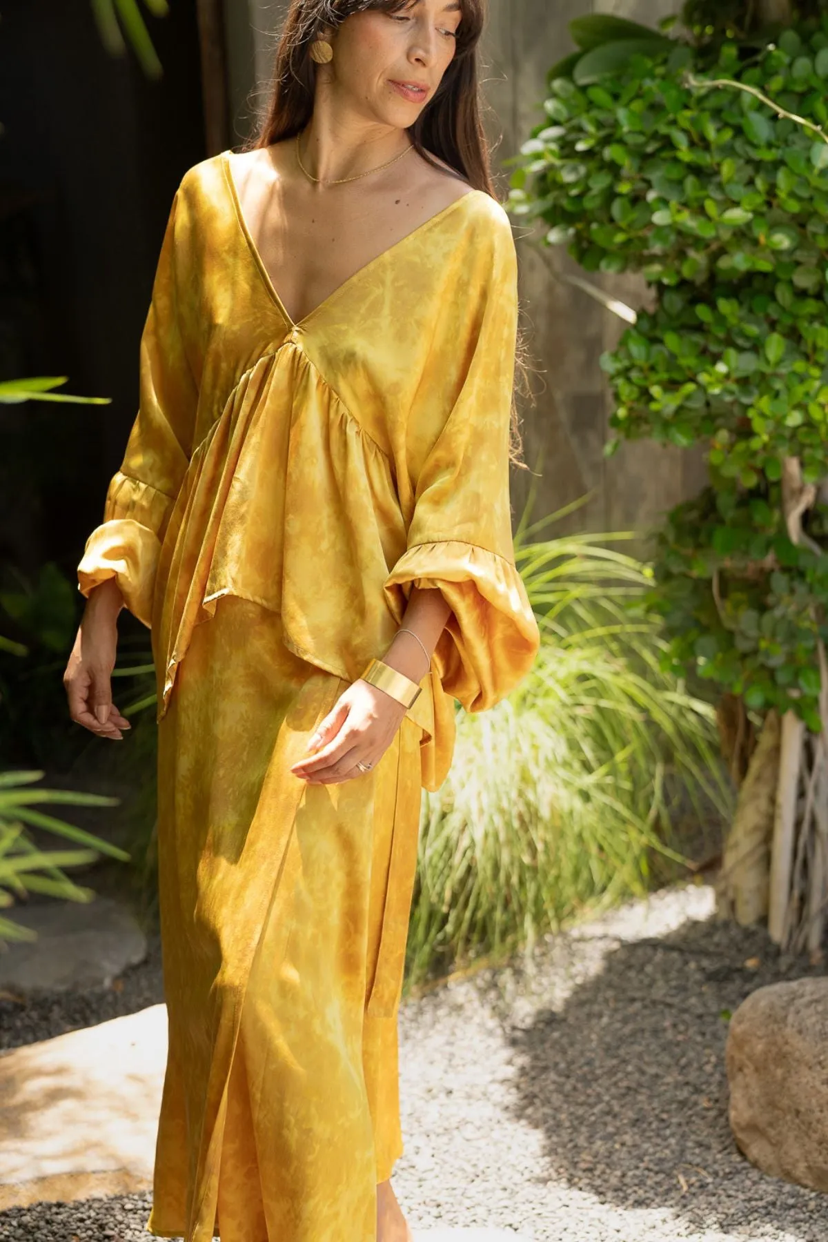 Eva Top & Shanti Skirt Set (100% Naturally Dyed Silk) - Made to Order