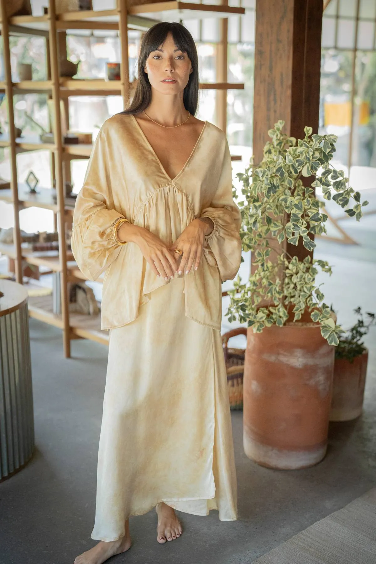 Eva Top & Shanti Skirt Set (100% Naturally Dyed Silk) - Made to Order