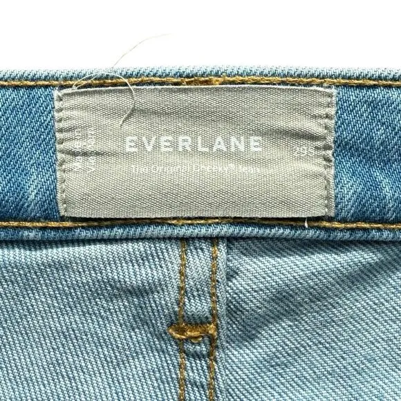 Everlane &quot;The Original Cheeky&quot; Jean Straight Leg Light Sky Wash Women's 29 Short