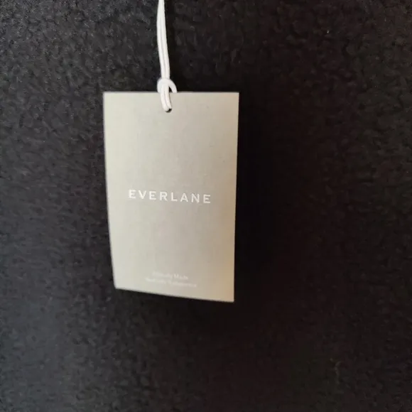 Everlane Womens The ReNew Fleece Oversized Crew Sweatshirt Black XS