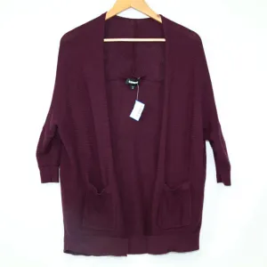Express Plum Ribbed Open Cardigan (Express)
