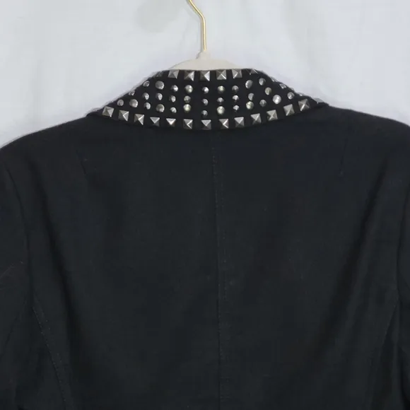 Express Women's Wool Blend Black Studded Detail Blazer Size 10 career office