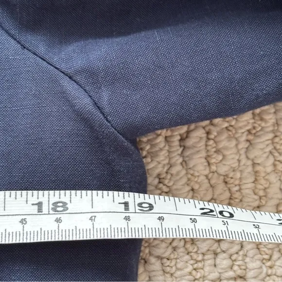 Faconnable Navy Blue Cotton Linen Blazer Jacket Vintage Size 10