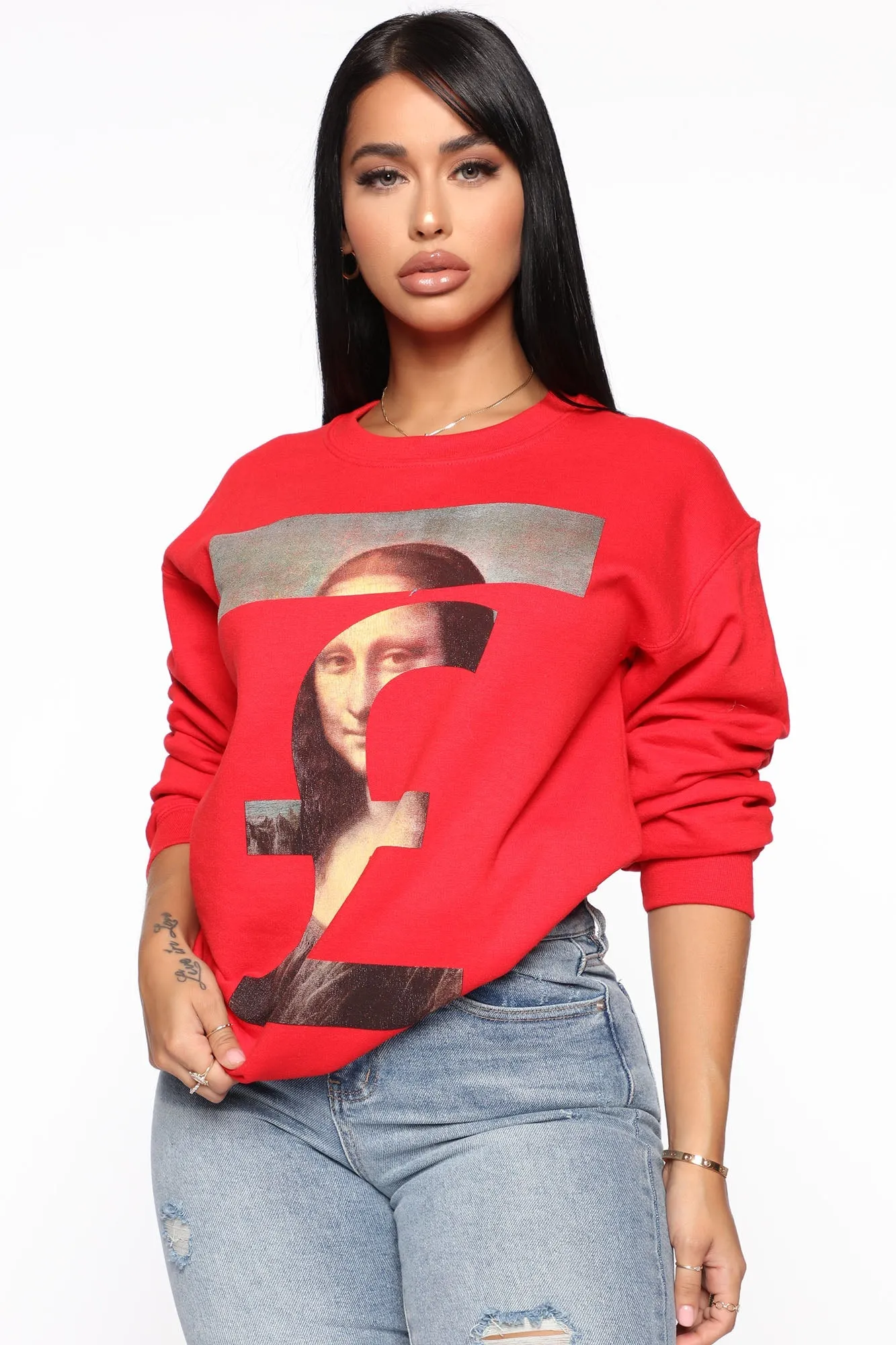 Fake Smile Sweatshirt - Red