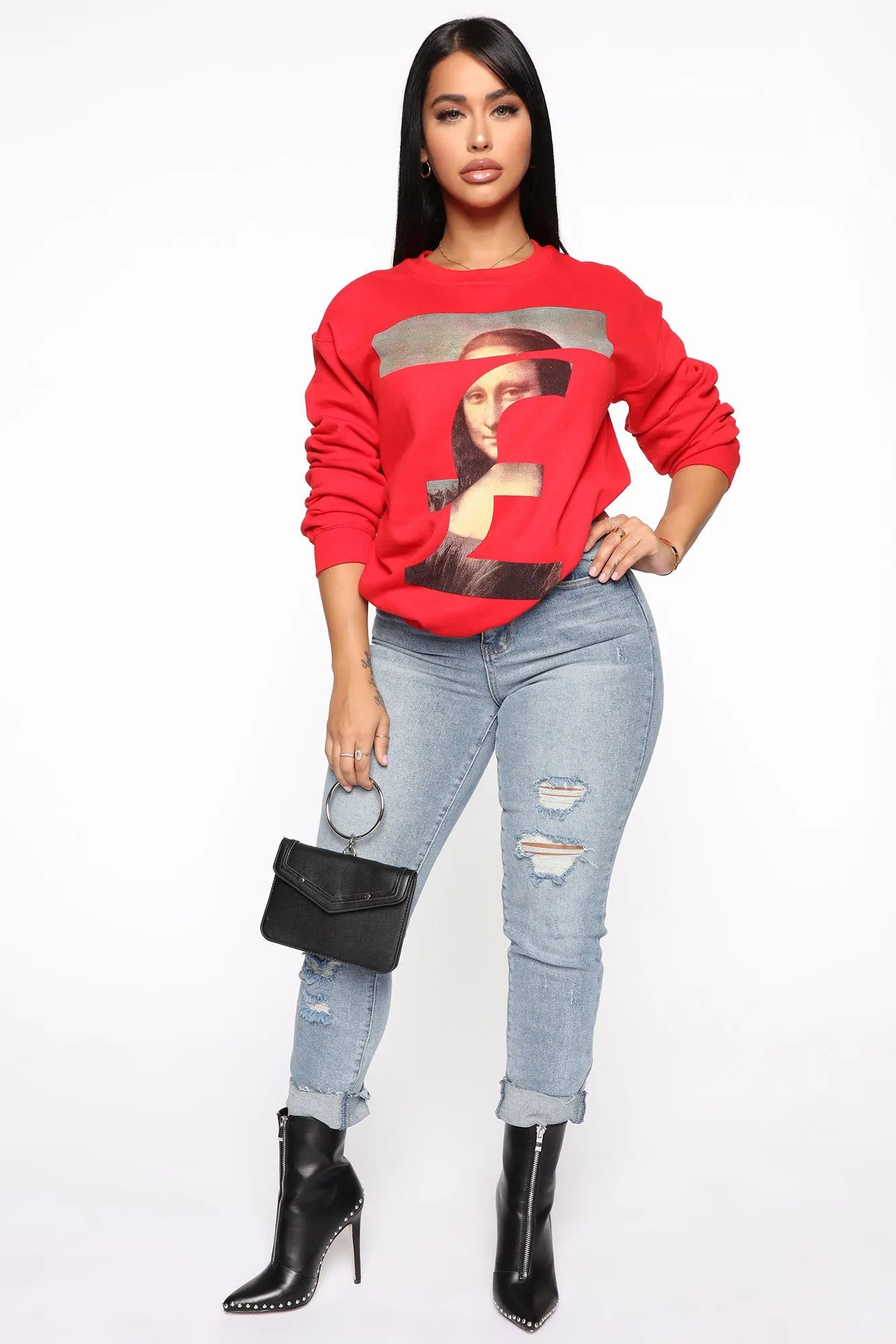 Fake Smile Sweatshirt - Red