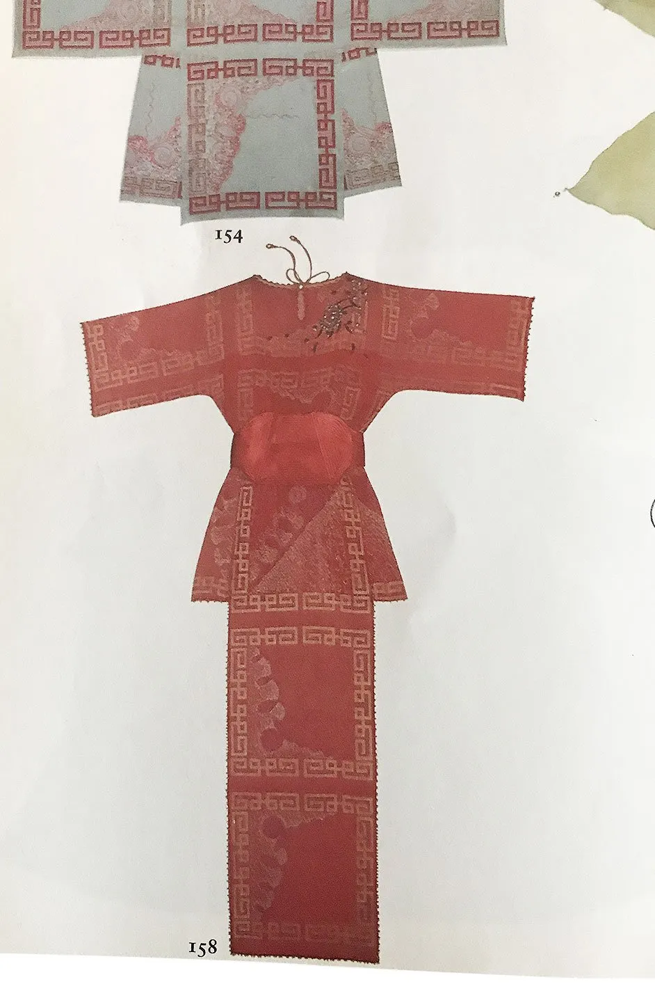 Fall 1979 Zandra Rhodes Book Piece 'Chinese Squares' Printed Red Silk Chiffon Dress