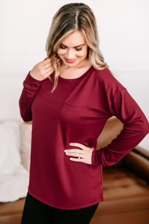 Fall Back To Me Top In Burgundy