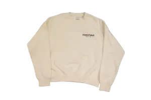 Fear Of God Essentials Cream Crewneck Black Front Logo