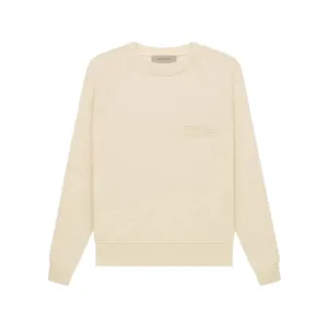 Fear of God Essentials Logo Flocked Crew Neck Sweater Eggshell
