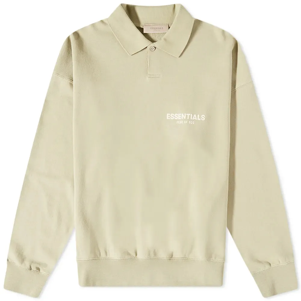 Fear of God Essentials Long Sleeve Polo Sweater Wheat