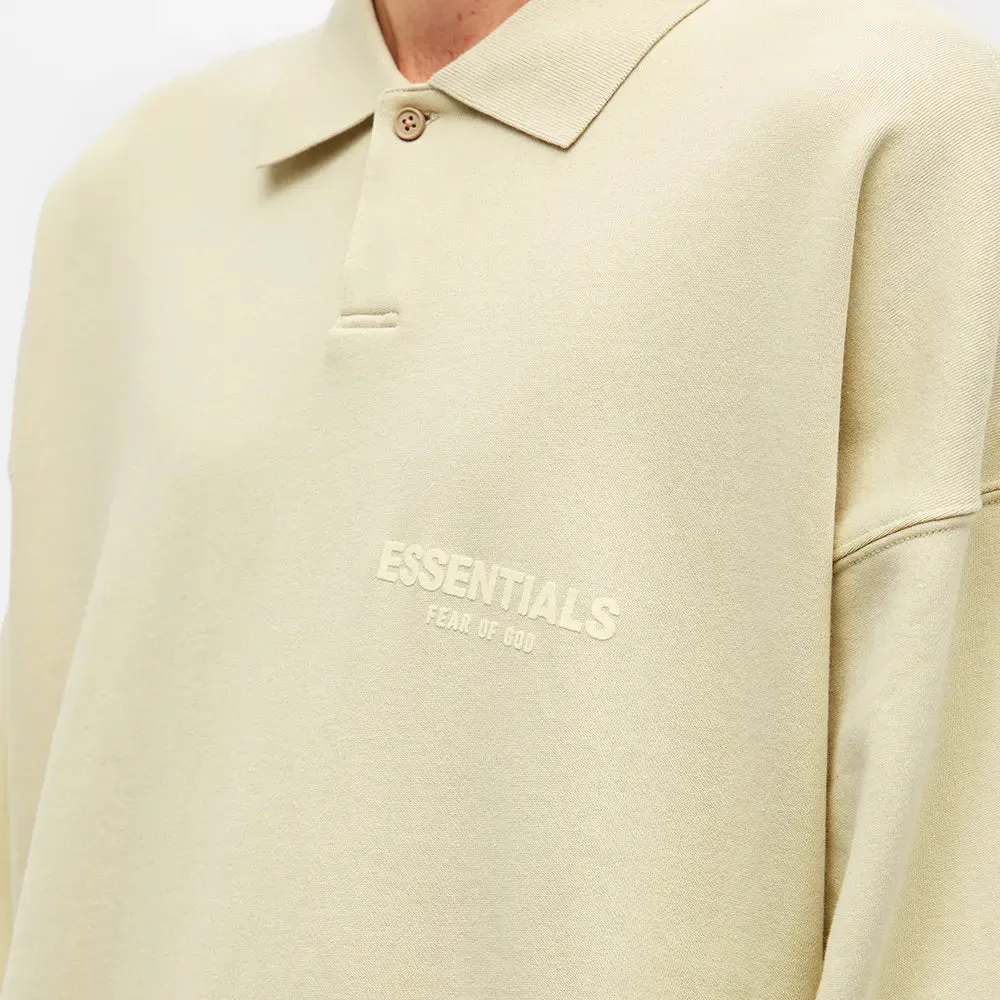 Fear of God Essentials Long Sleeve Polo Sweater Wheat