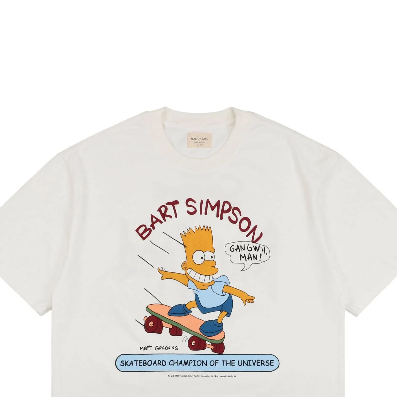 FEAR OF GOD ESSENTIALS X BART SIMPSON T-SHIRT 2019 SPRING-SUMMER APPAREL COLLECTION