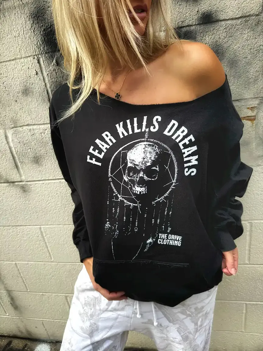 FEAR WIDE NECK SWEATSHIRT