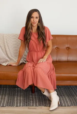 Felicity Flutter Sleeve Dress in Rose
