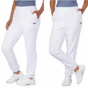 Fila White High Waisted Fleece Ankle Jogger Pant Sweatpants Women's