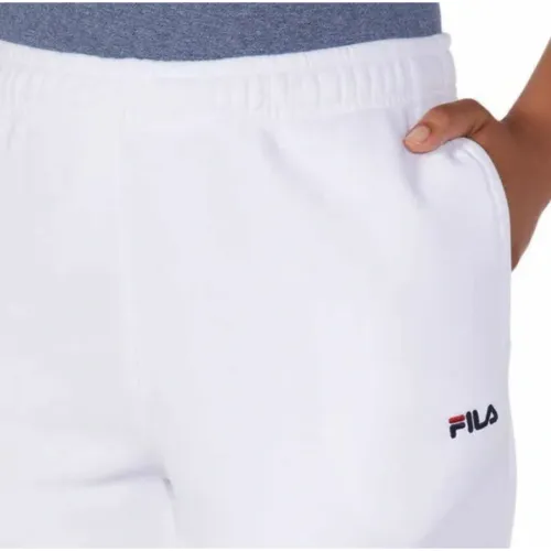 Fila White High Waisted Fleece Ankle Jogger Pant Sweatpants Women's