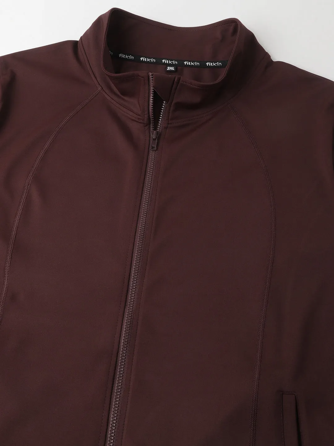 Fitkin Plus Size Roasted Brown Classic Training Jacket