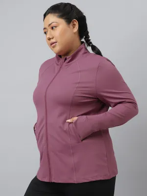 Fitkin Plus Size Roasted Mauve Classic Training Jacket