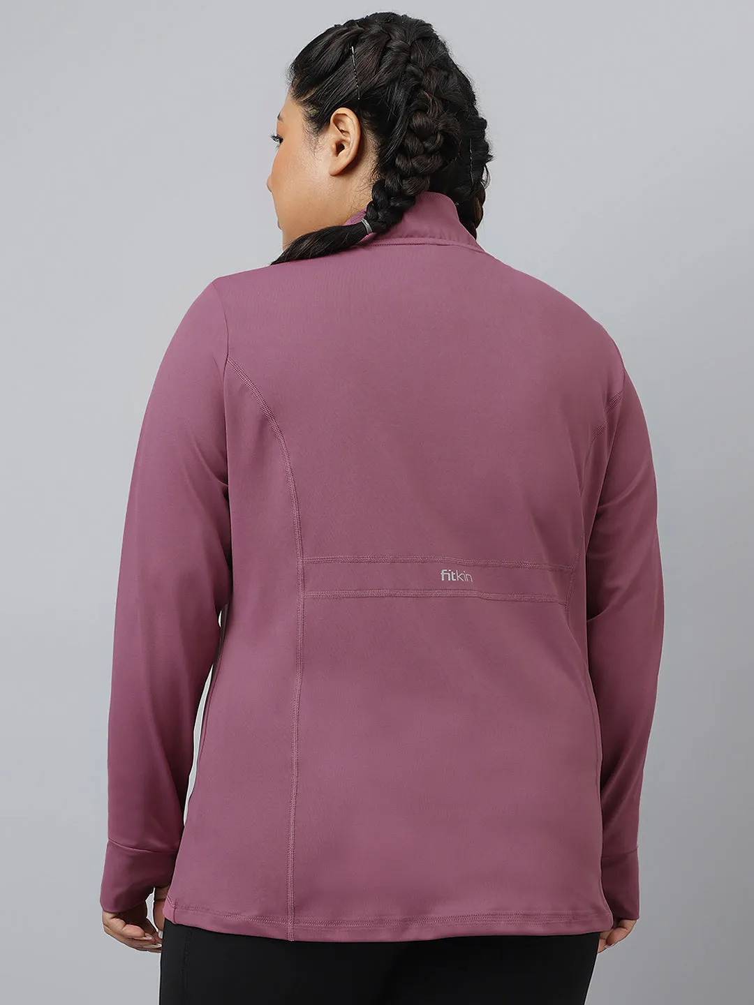 Fitkin Plus Size Roasted Mauve Classic Training Jacket