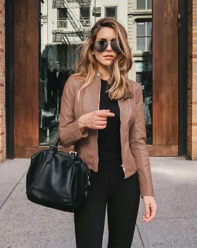 Fitted Faux Leather Nadia Jacket