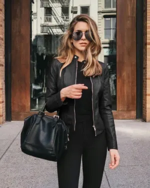 Fitted Faux Leather Nadia Jacket