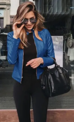 Fitted Faux Leather Nadia Jacket