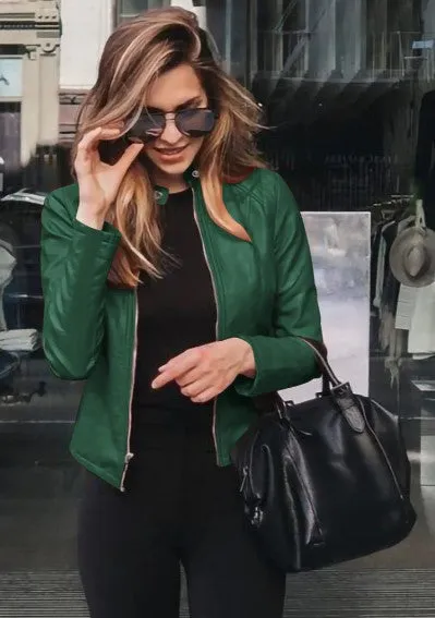 Fitted Faux Leather Nadia Jacket