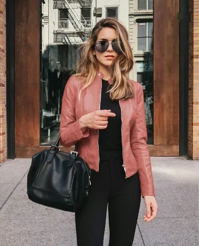 Fitted Faux Leather Nadia Jacket