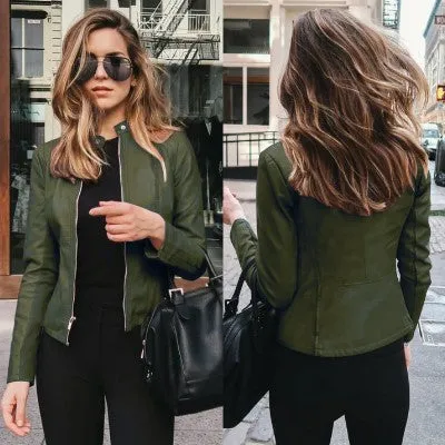 Fitted Faux Leather Nadia Jacket