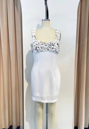 Floral White Mini Dress