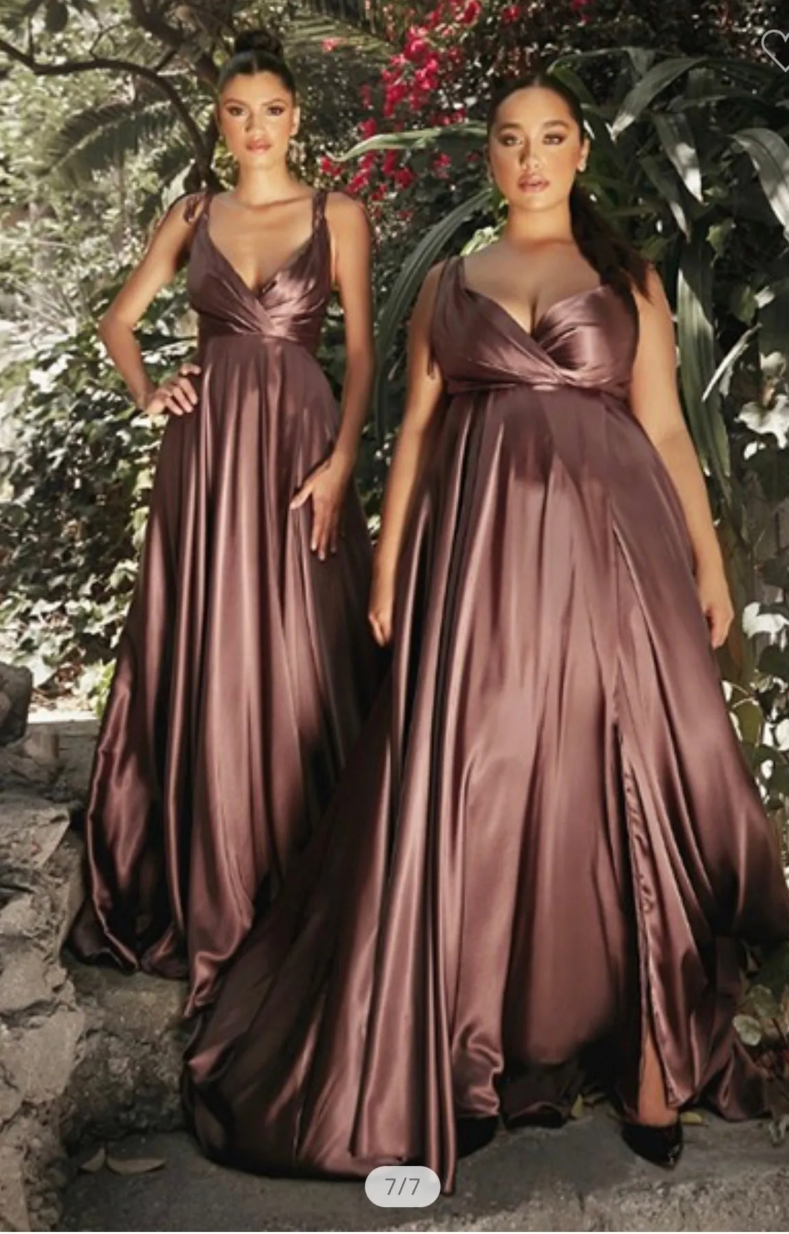 Flows Satin Bridesmaid’s Dress with Slit