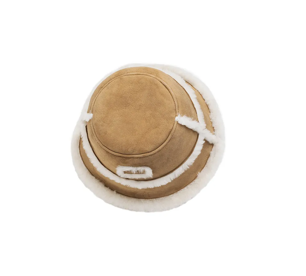 Fluffy Sheepskin Wool Bucket Stacea Hat