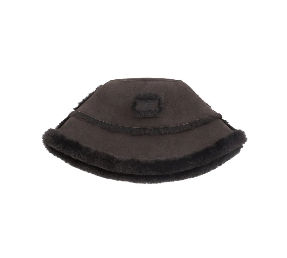 Fluffy Sheepskin Wool Bucket Stacea Hat