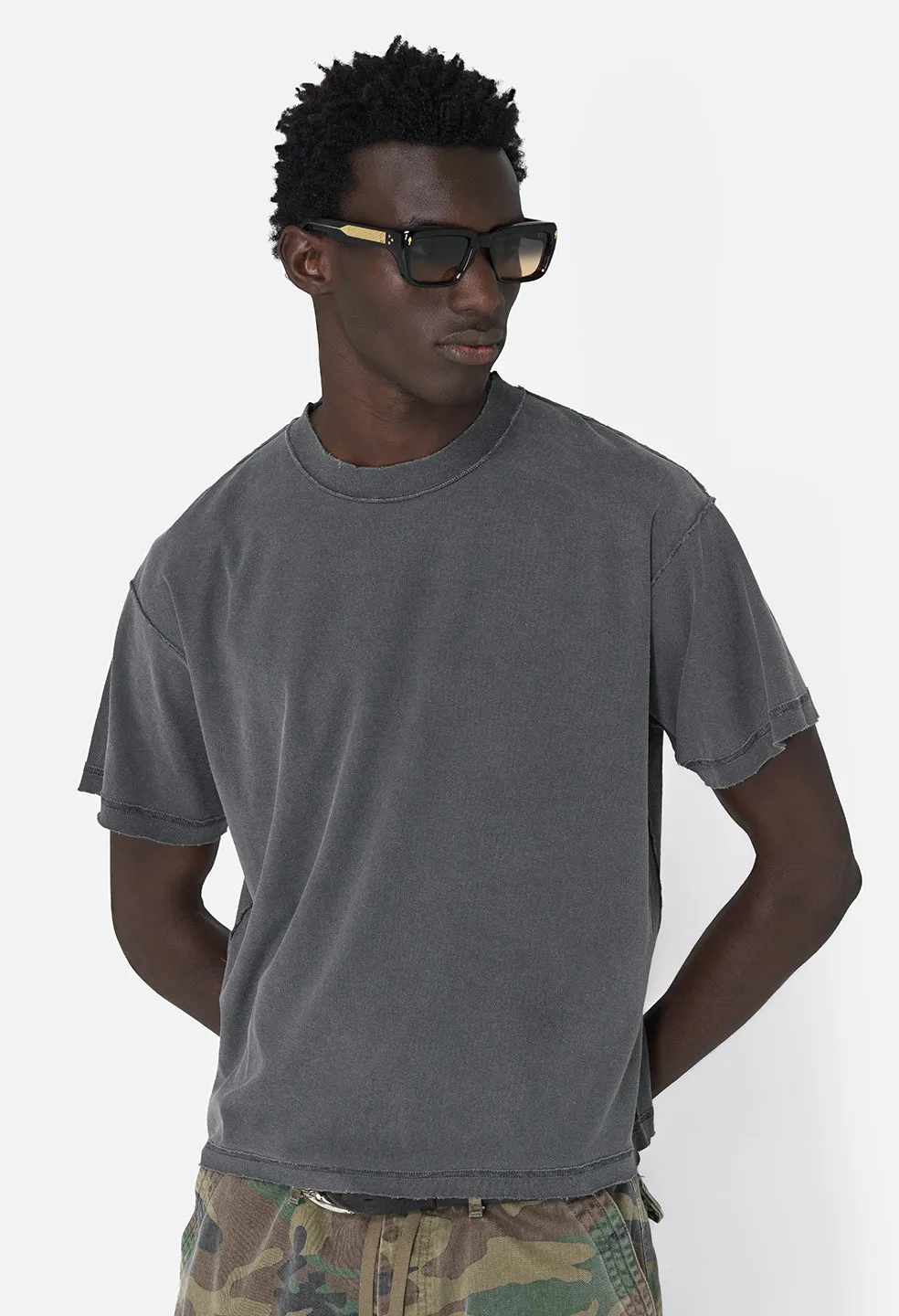 Folsom Reversed Cropped Tee / Vintage Black