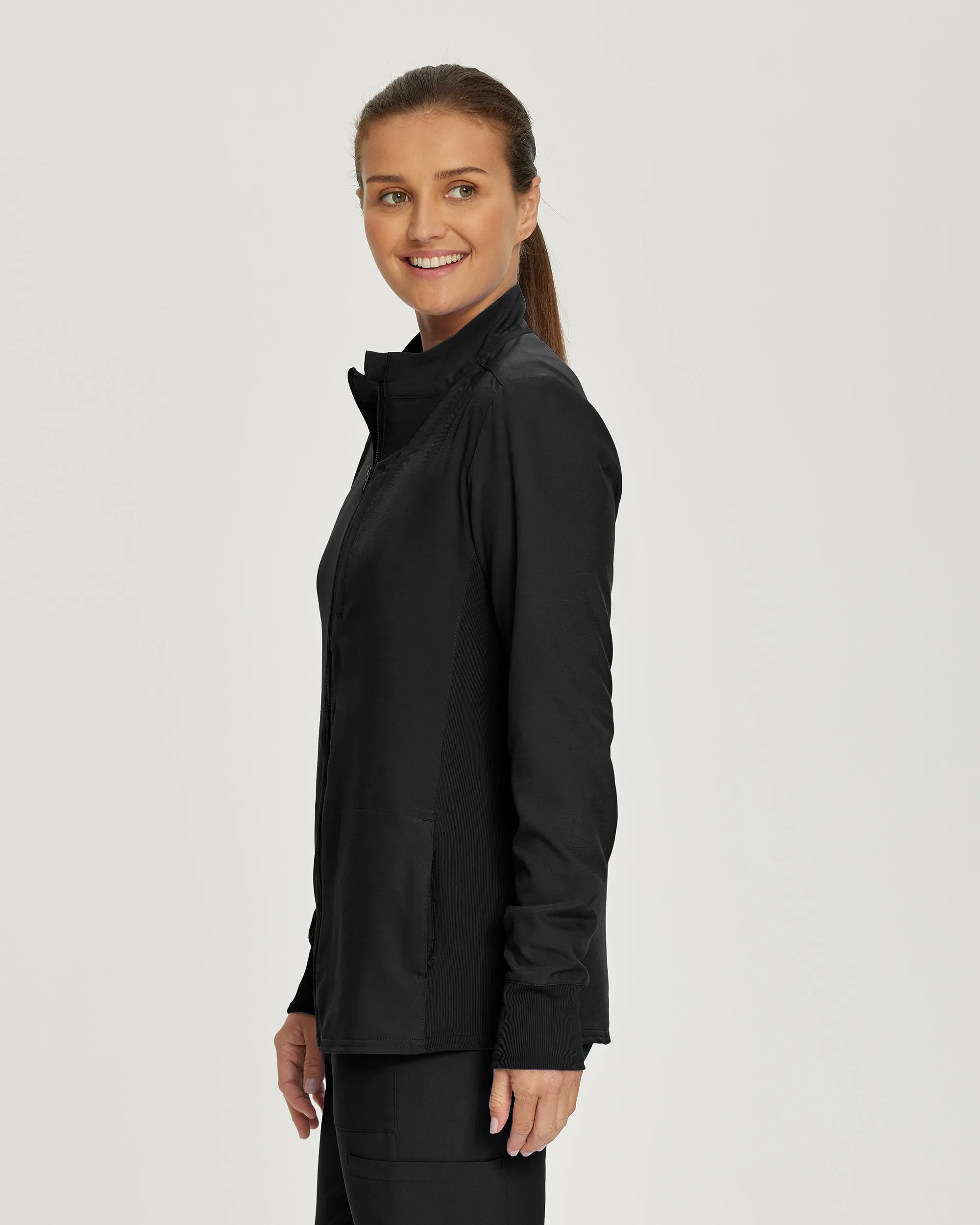 Forward LJ700 Women's 3 Pocket Scrub Jacket Black
