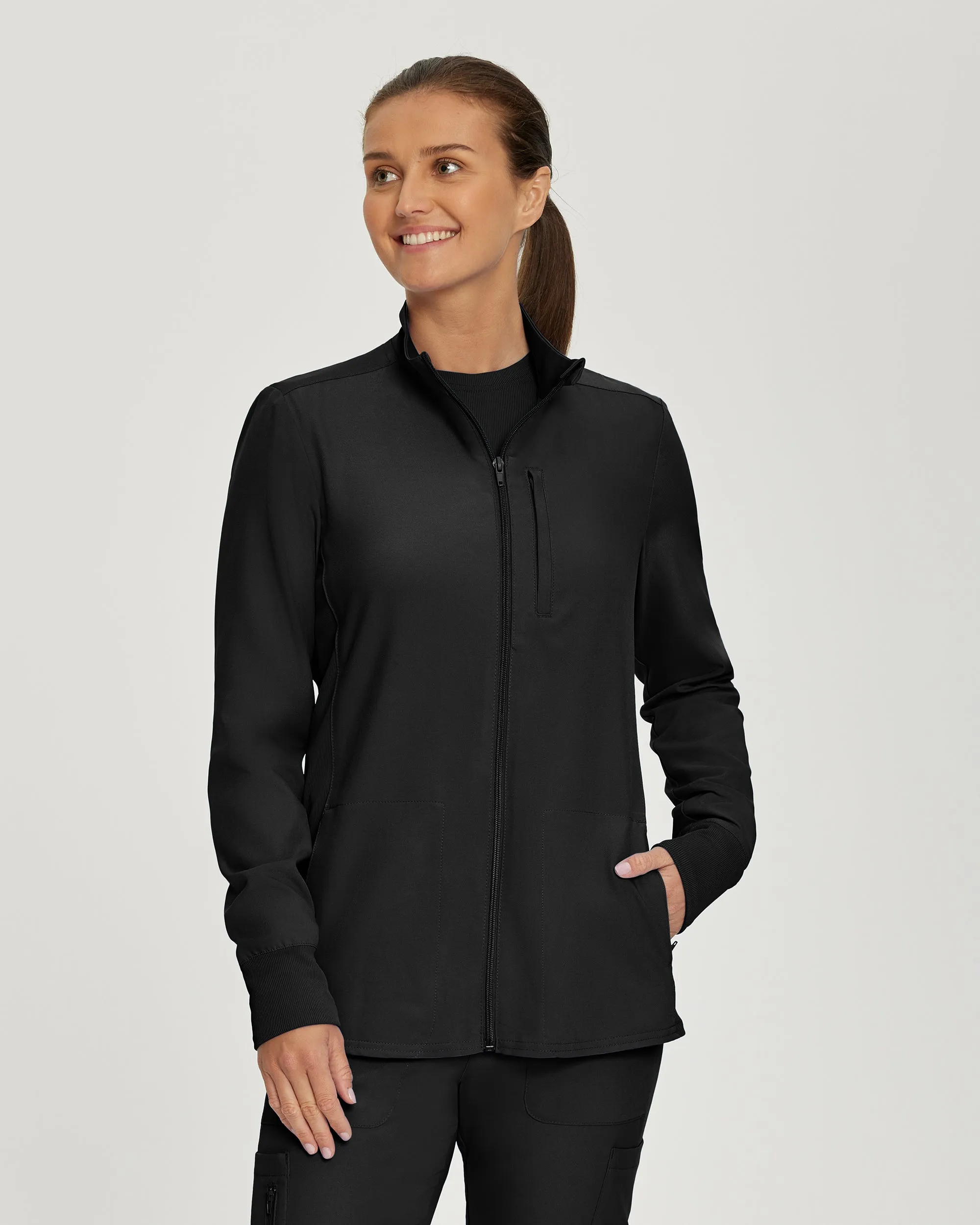 Forward LJ700 Women's 3 Pocket Scrub Jacket Black