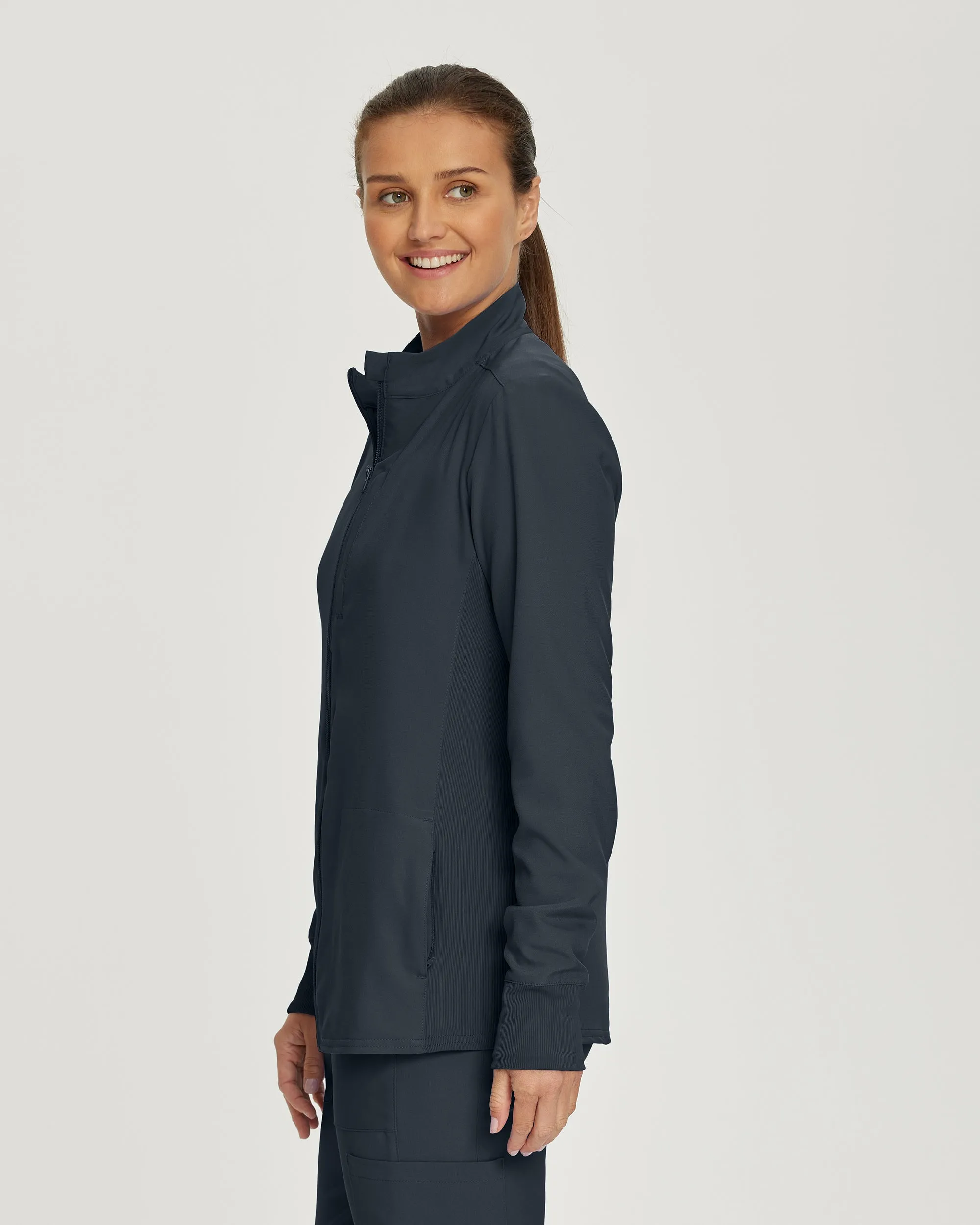Forward LJ700 Women's 3 Pocket Scrub Jacket Pewter