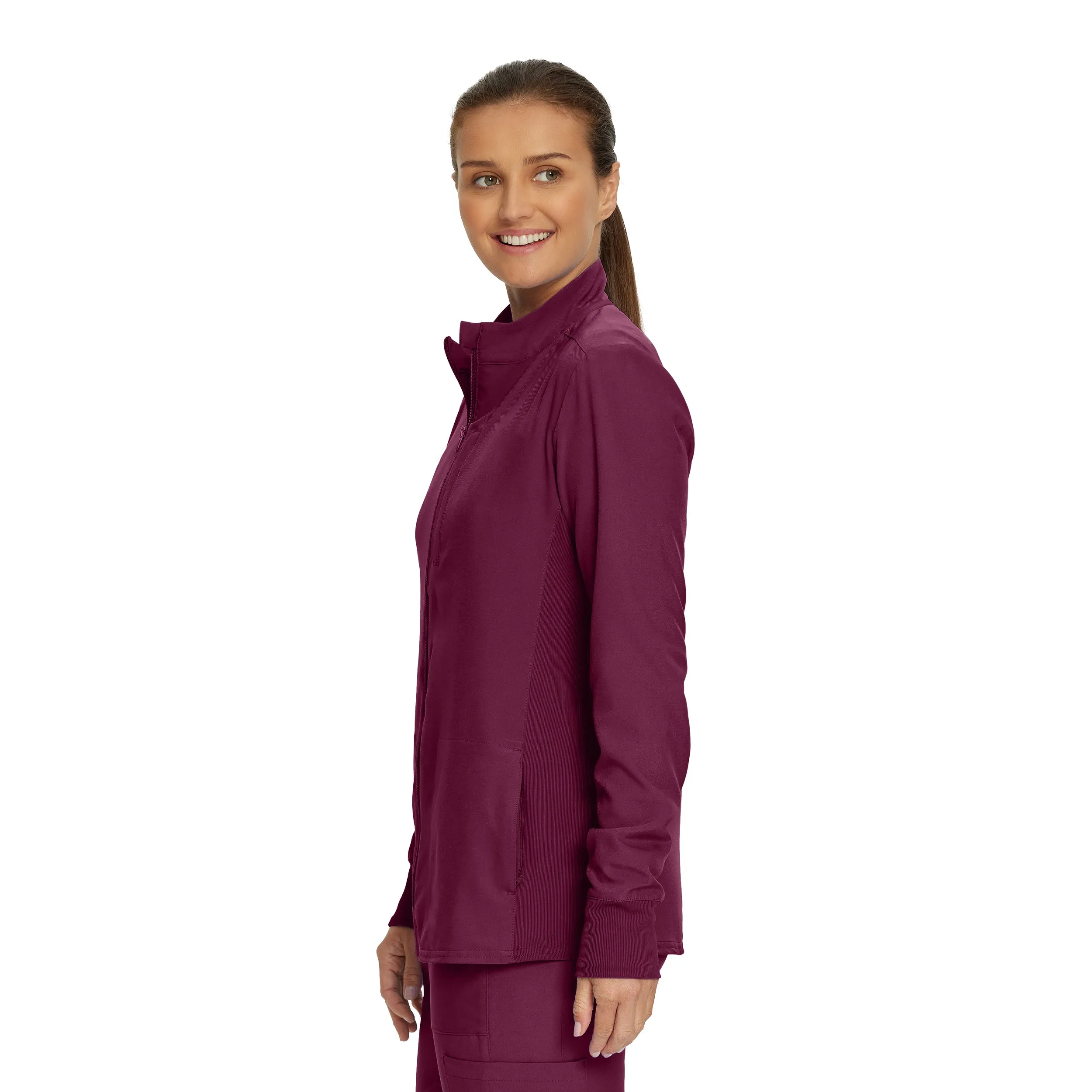 Forward LJ700 Women's 3 Pocket Scrub Jacket Wine