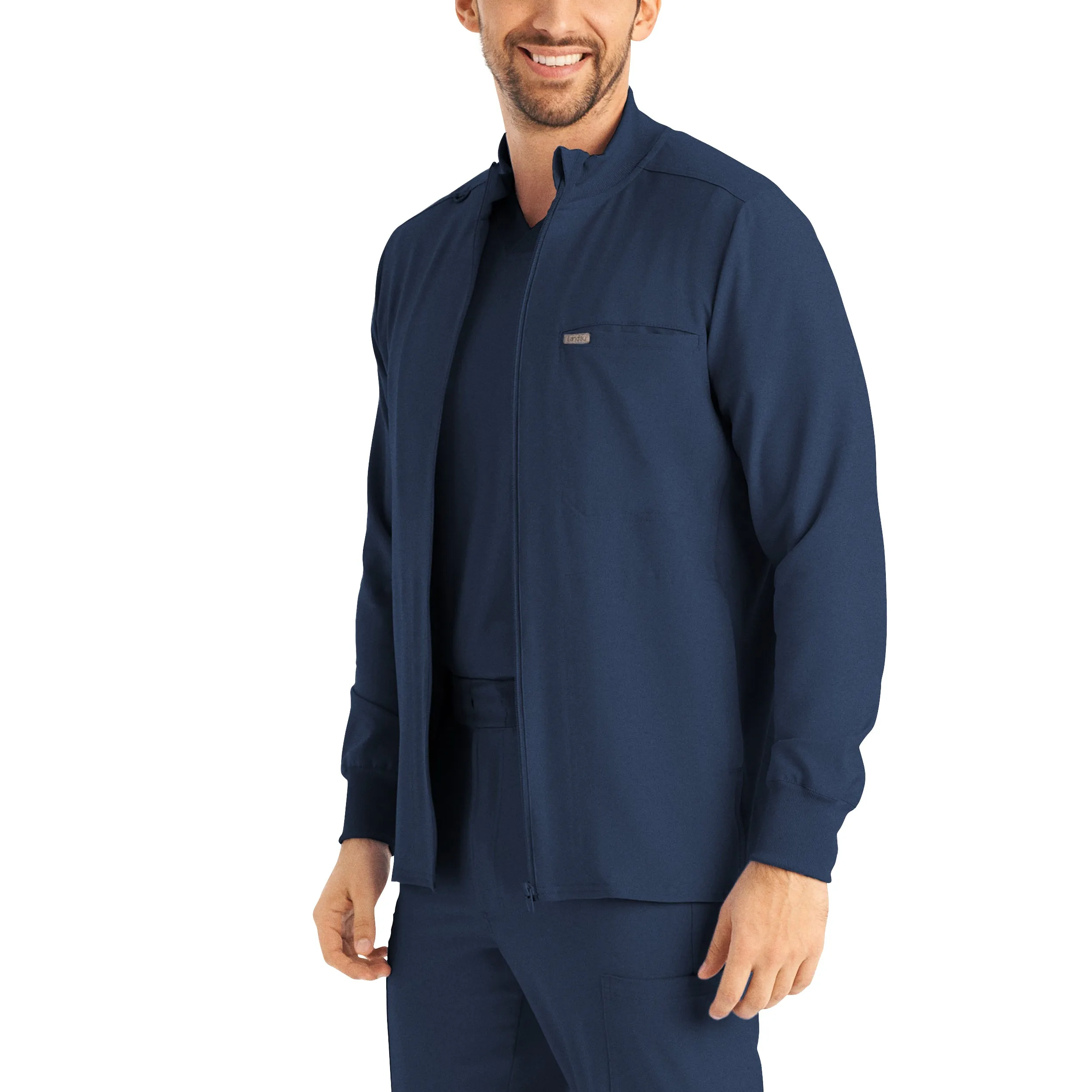 Forward LJ703 Men's 3 Pocket Scrub Jacket Navy
