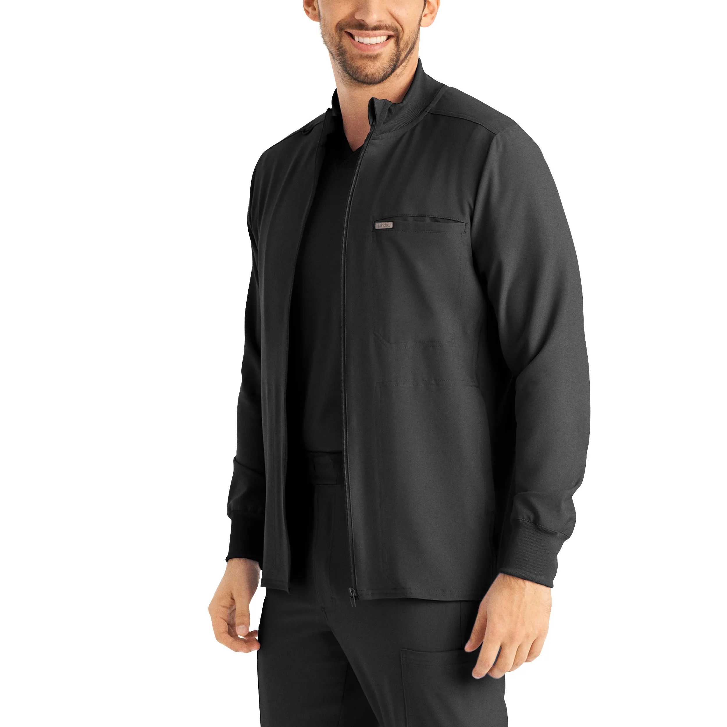 Forward LJ703 Men's 3 Pocket Scrub Jacket Pewter