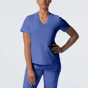 Forward LT100 Women's 3 Pocket V Neck Scrub Top Ceil Blue