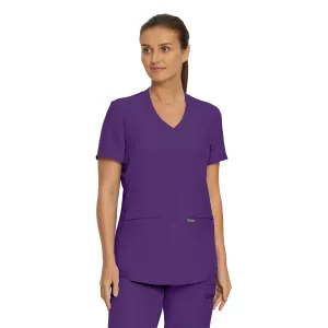 Forward LT100 Women's 3 Pocket V Neck Scrub Top Eggplant