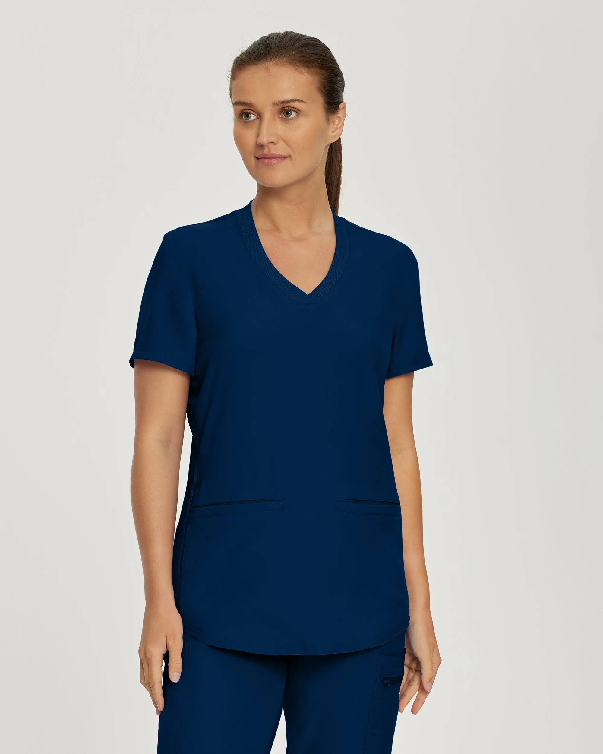 Forward LT100 Women's 3 Pocket V Neck Scrub Top Navy