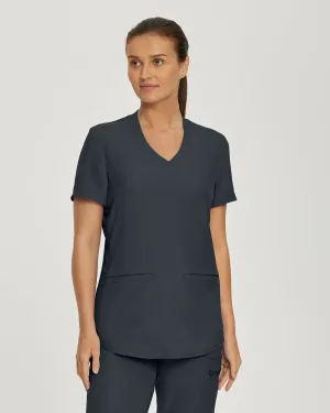 Forward LT100 Women's 3 Pocket V Neck Scrub Top Pewter