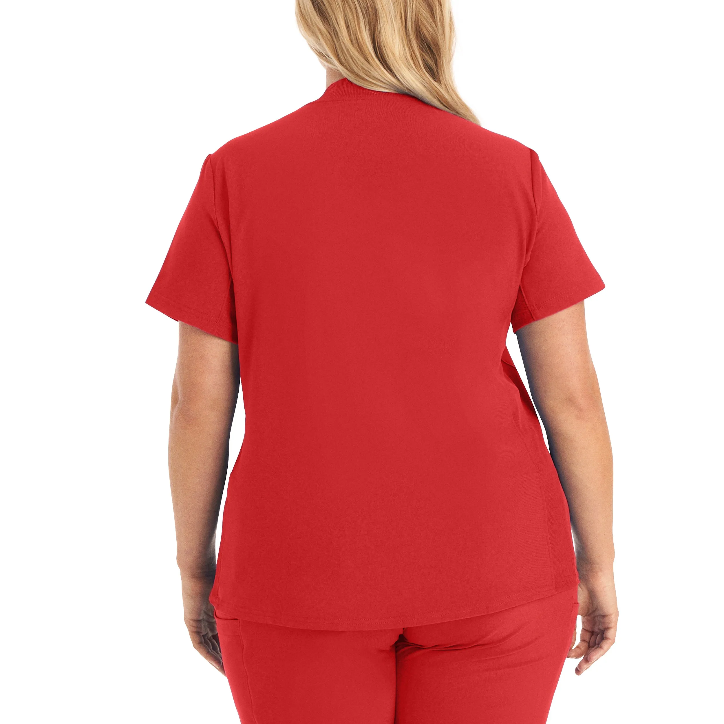 Forward LT100 Women's 3 Pocket V Neck Scrub Top Red