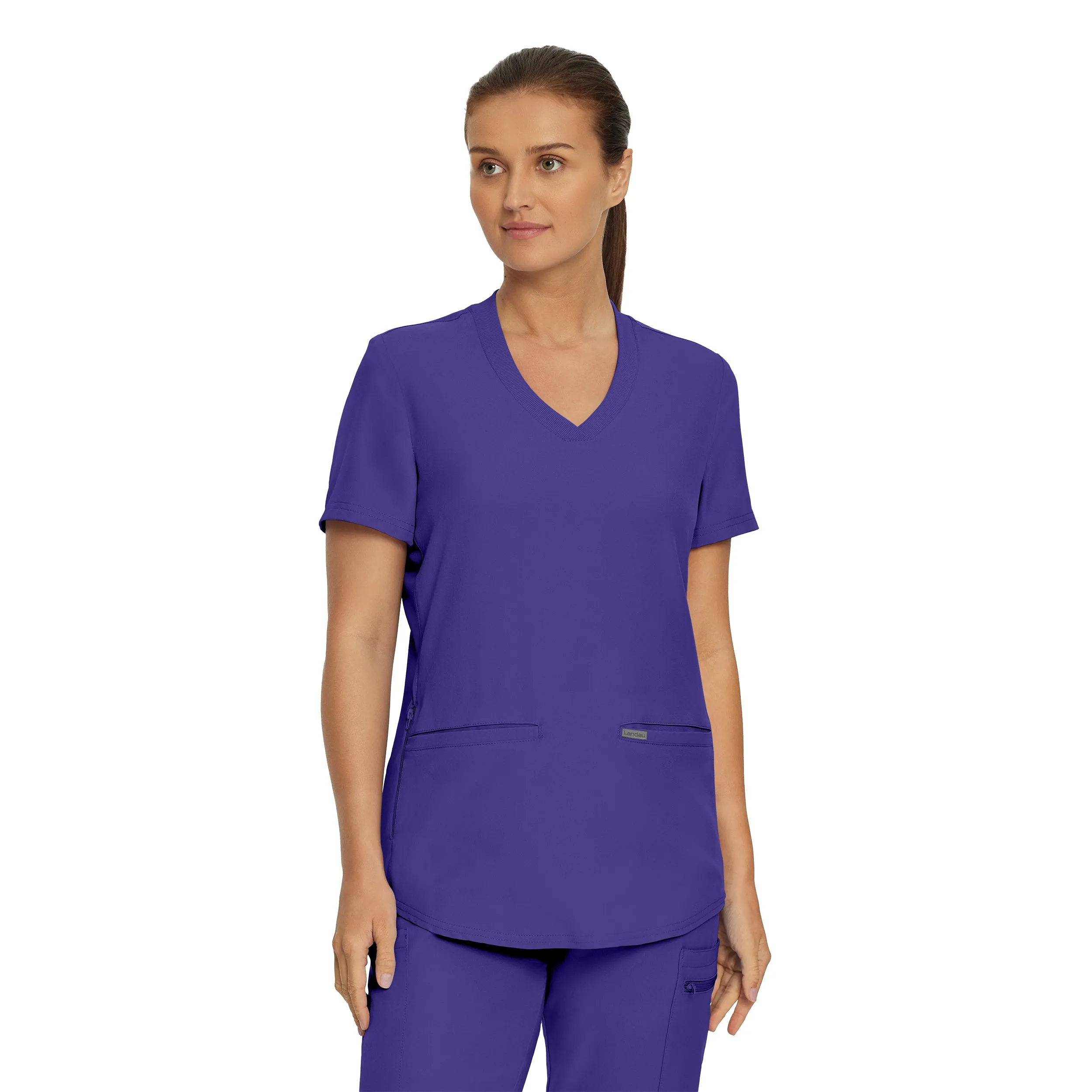 Forward LT100 Women's 3 Pocket V Neck Scrub Top Ultra Violet